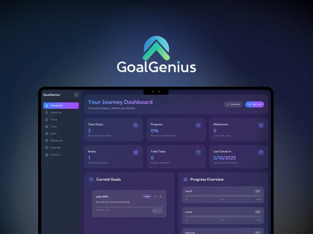 GoalGenius App Interface