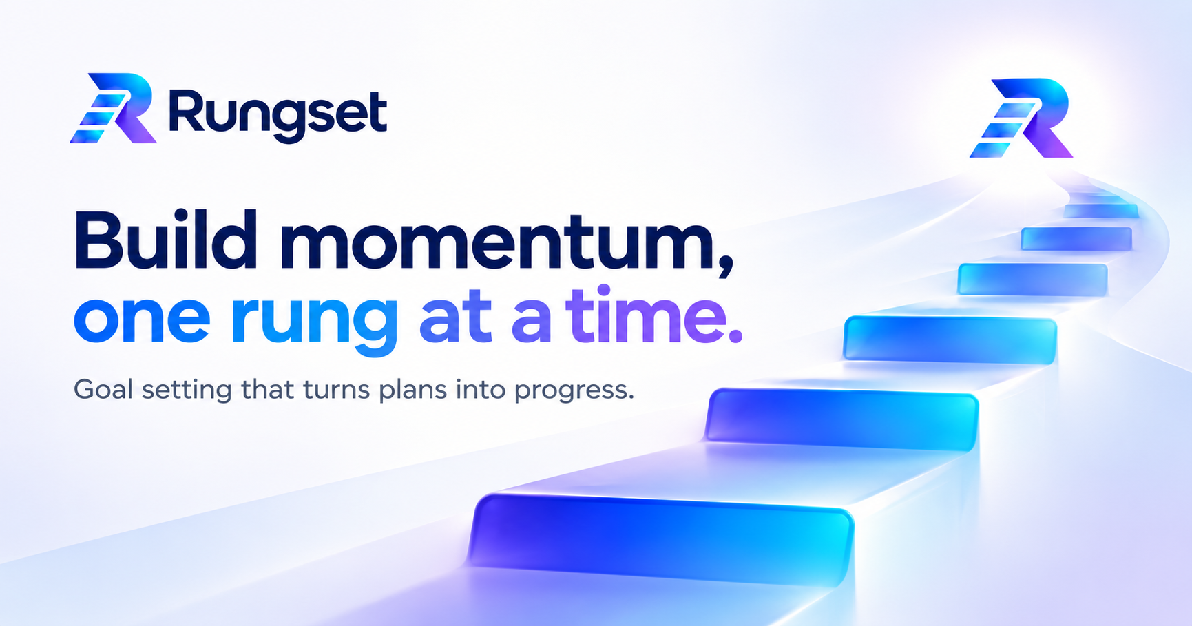 Rungset artwork showing a path of illuminated rungs leading upward